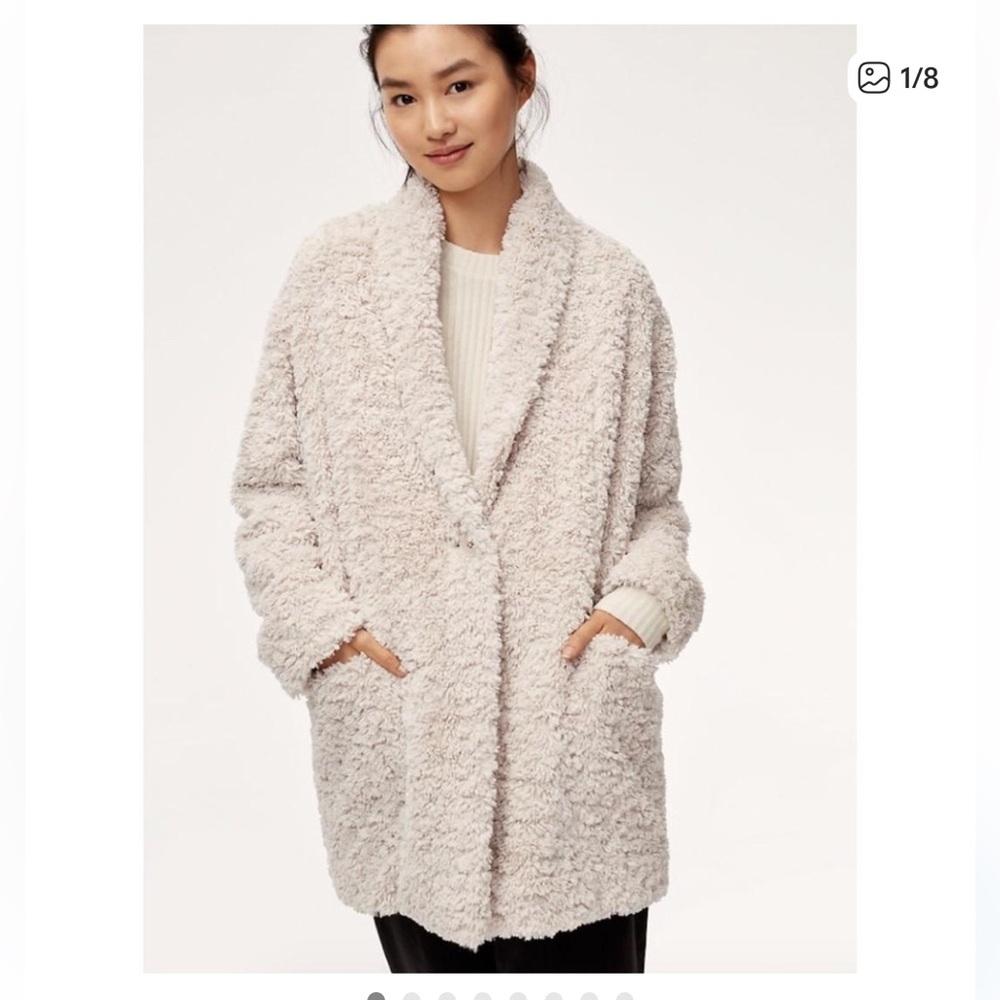 Wilfred Free Cozy Cream Faux Fur Jacket